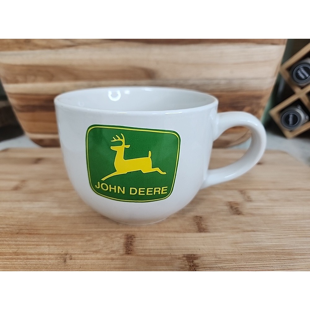 Vtg John Deere Gibson Ceramic Jumbo Coffee Mug Cup w Original Deer Logo 24 Oz